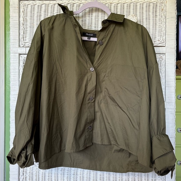 Madewell Tops - Madewell Olive Green Button-Down Shirt